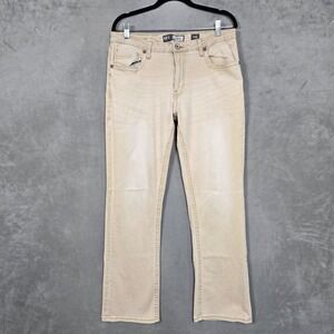 BKE Buckle Tyler Khaki Pants Mens 34x31 Beige Tan Straight casuals distresseed